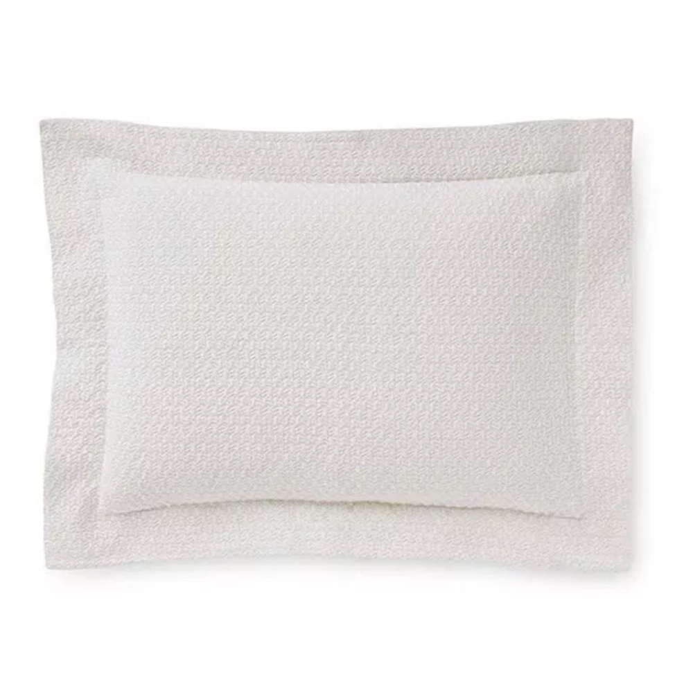 $114 SFERRA Merisso Single Standard Sham 100% Long Staple Cotton 21x26” IVORY